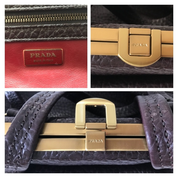 Prada burgandy doctor's leather bag - Picture 6 of 8